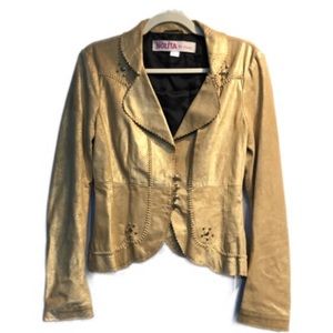 🌸Nolita 100% Pelle leather metallic jacket.